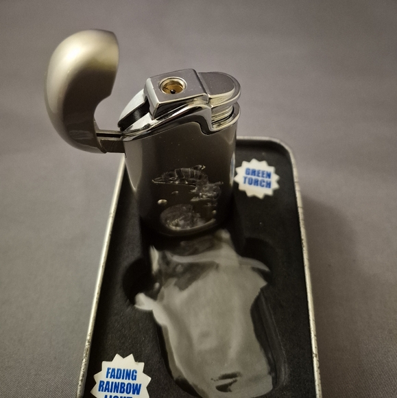 Elegant Silver Dolphin Lighter with Rainbow Light - Picture 2 of 2